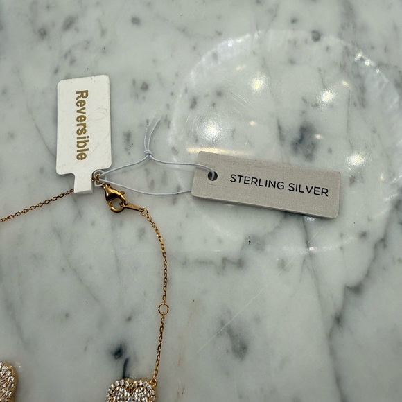 NWT Rachel Zoe 18K Gold Plated Rhinestone and Sterling Silver 925 Bracelet - Picture 3 of 7